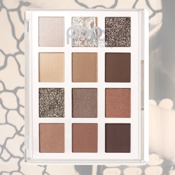 🏷️ POP Beauty set of 12 neutral metallic glitter eye shadow set palette - Picture 11 of 16